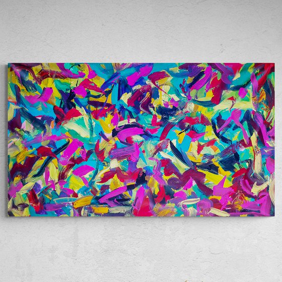 Romio - (H)102x(W)170 cm. Colorful Abstract Art