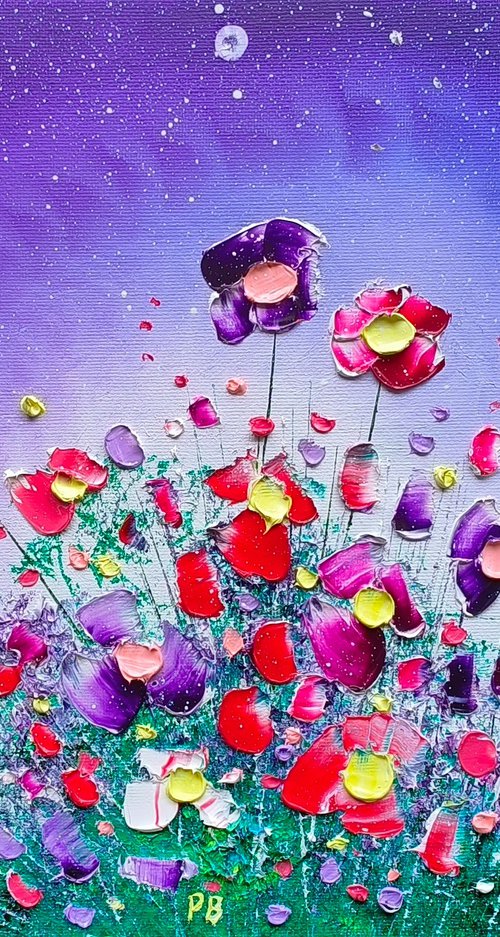 Violet Night & Flowers in Love by Phil Broad
