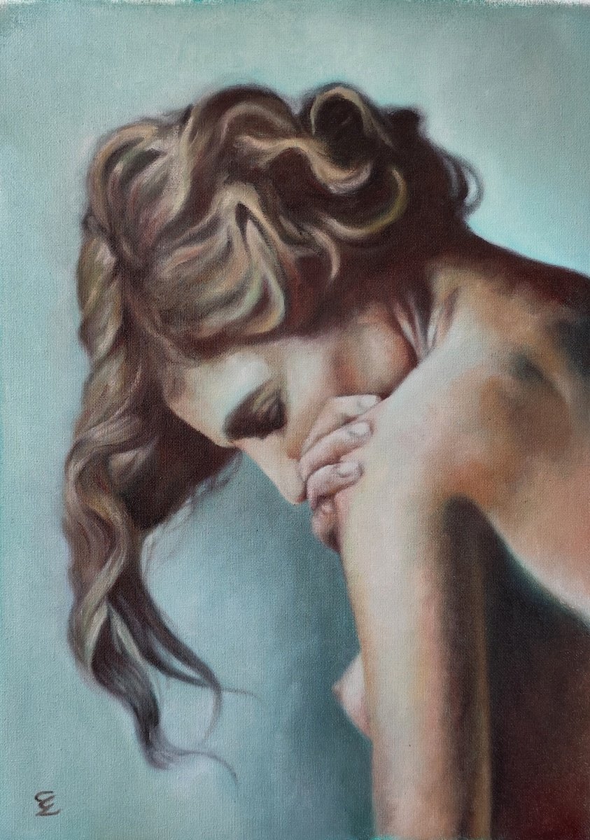 Photorealistic Portrait Oil Painting By Veronica Ciccarese, 13 X 18", Don