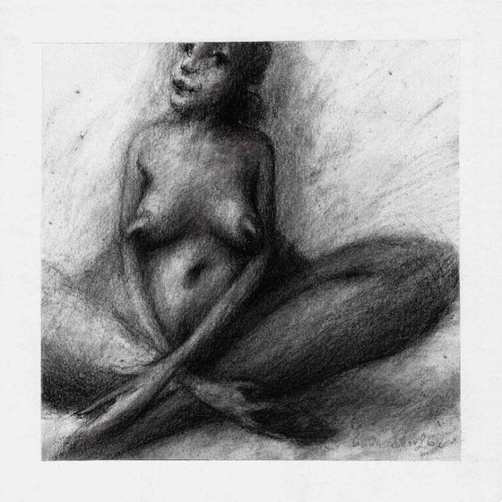 Charcoal nude drawing.