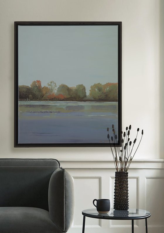 Autumn Fog 22x26" 56x66 cm Framed Contemporary Art by Bo Kravchenko