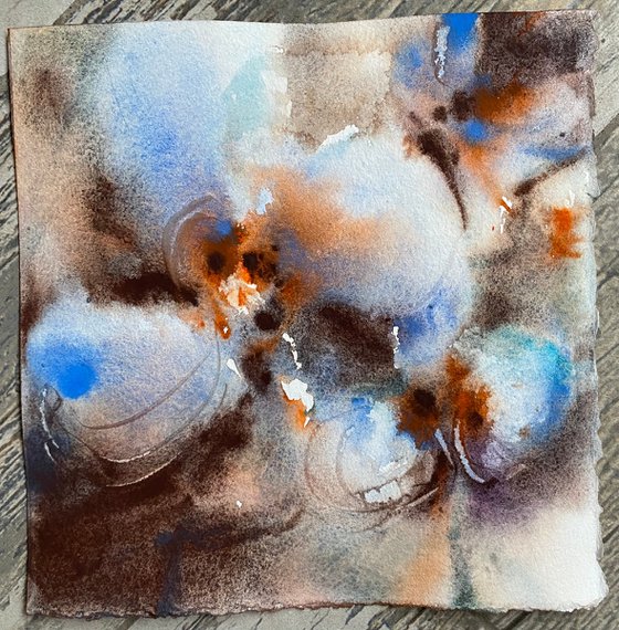Blue flowers - watercolor sketch