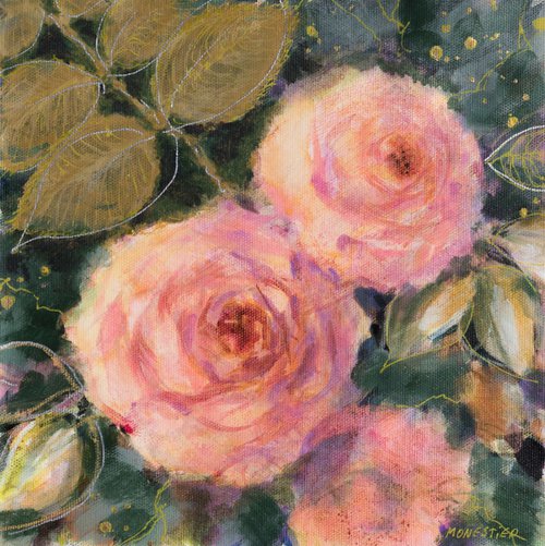Romantic roses - Floral still life by Fabienne Monestier
