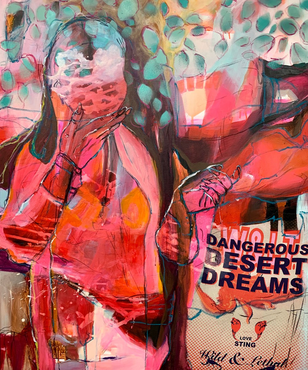 Expressive Portrait Painting By Marita Tobner, 39 X 47", In Times Like These..., Original Artwork