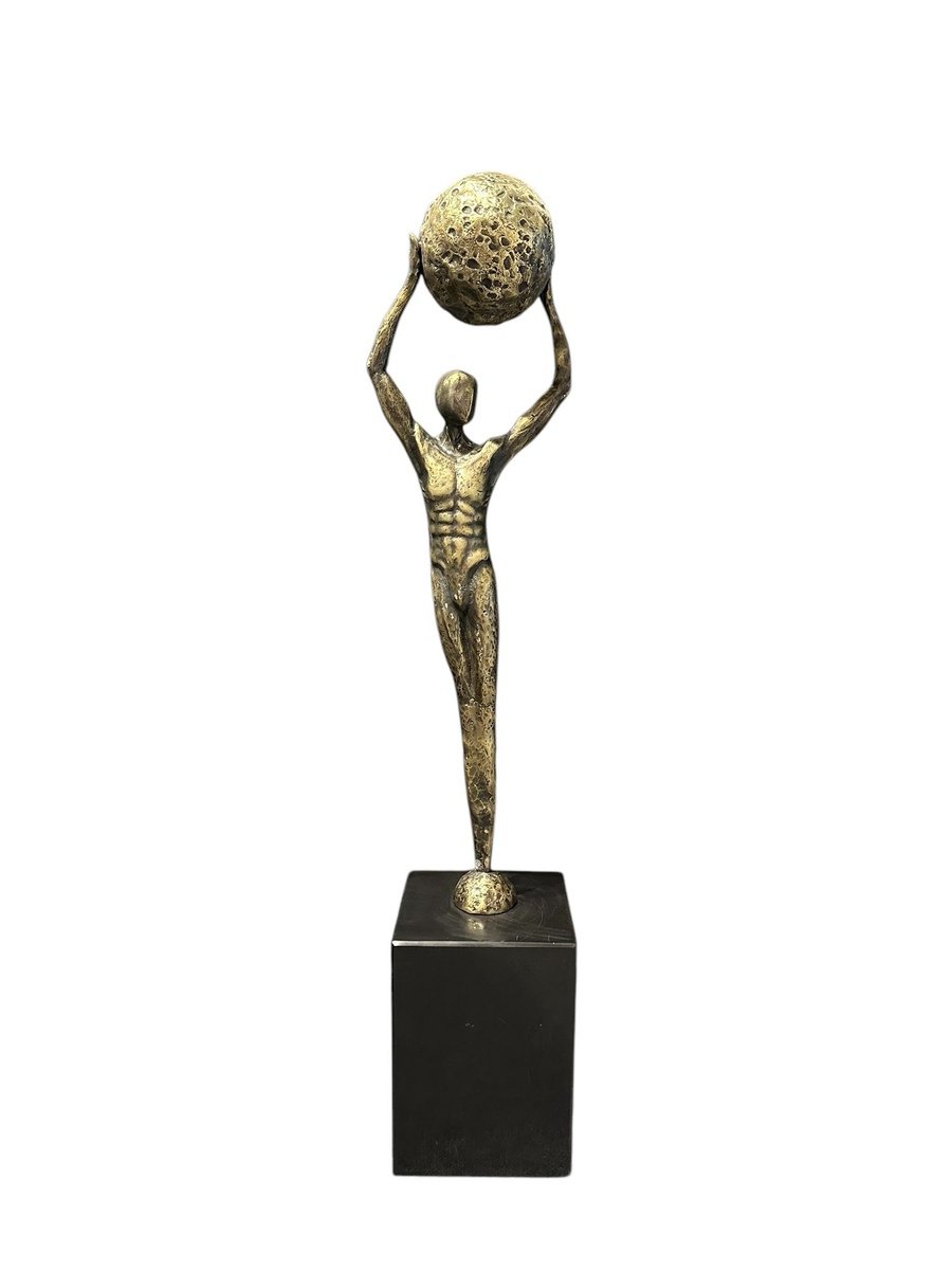 Abstract Bronze Sculpture By Seda Eyuboglu, 6 X 30", Hold The Moon For Me, Original Artwork