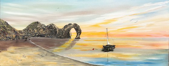 Durdle Door on a large panoramic canvas