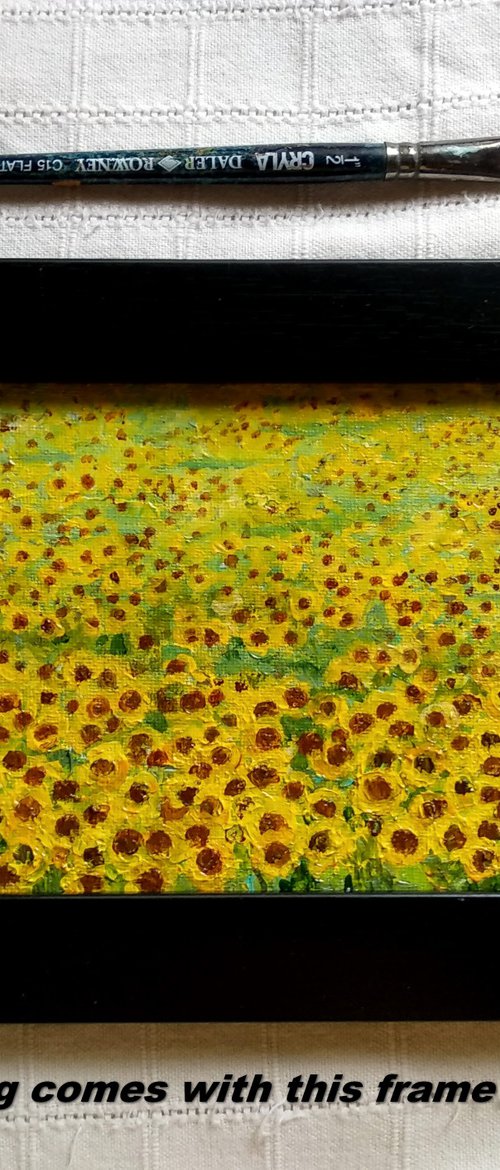 Miniature Van Gogh's Sunflower fields by Asha Shenoy