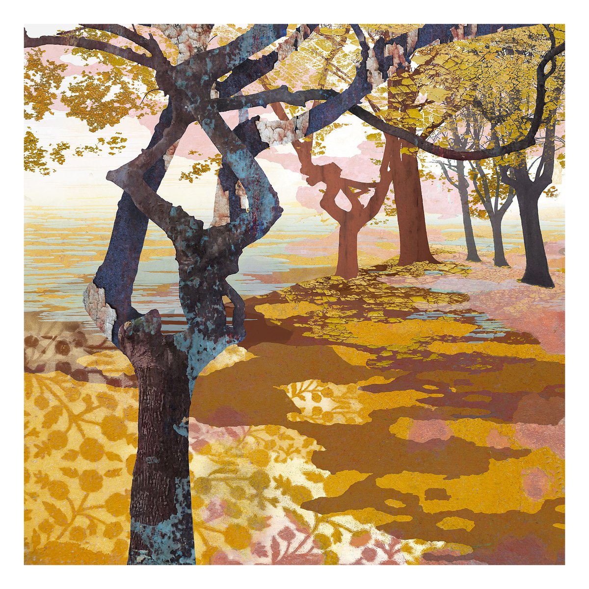 Impressionistic Landscape Photograph By Claire Gill, 24 X 24, Shades Of Autumn, Original Artwork