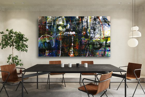 Urban Street - XXL Abstract Painting by Kathy Morton Stanion