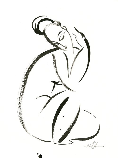 Brushstroke Nude Goddess 19 by Kathy Morton Stanion