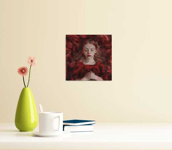 Scarlet Princess – Original Oil on Cardboard