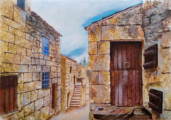 Sunny Street of the Greek city