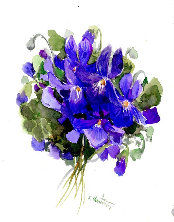 Violet Flowers From Garden