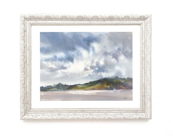 "Stormy skies on Exe river"