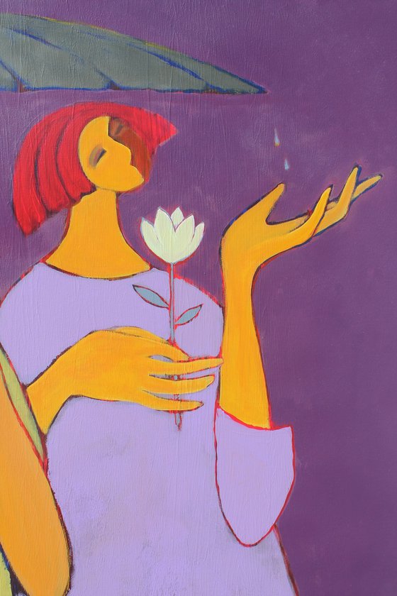 Two under an umbrella.