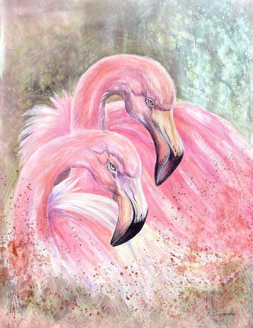 Flamingo couple by Ksenia Lutsenko