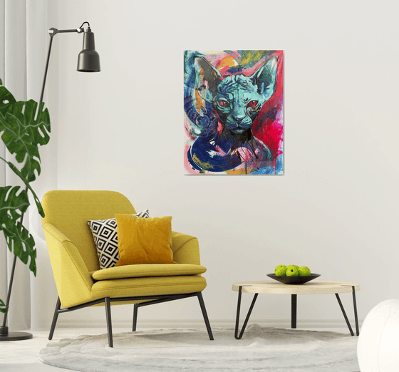 Noise of the Streets: Sphynx. 31.5 x 39,37in (80cm x 100cm)