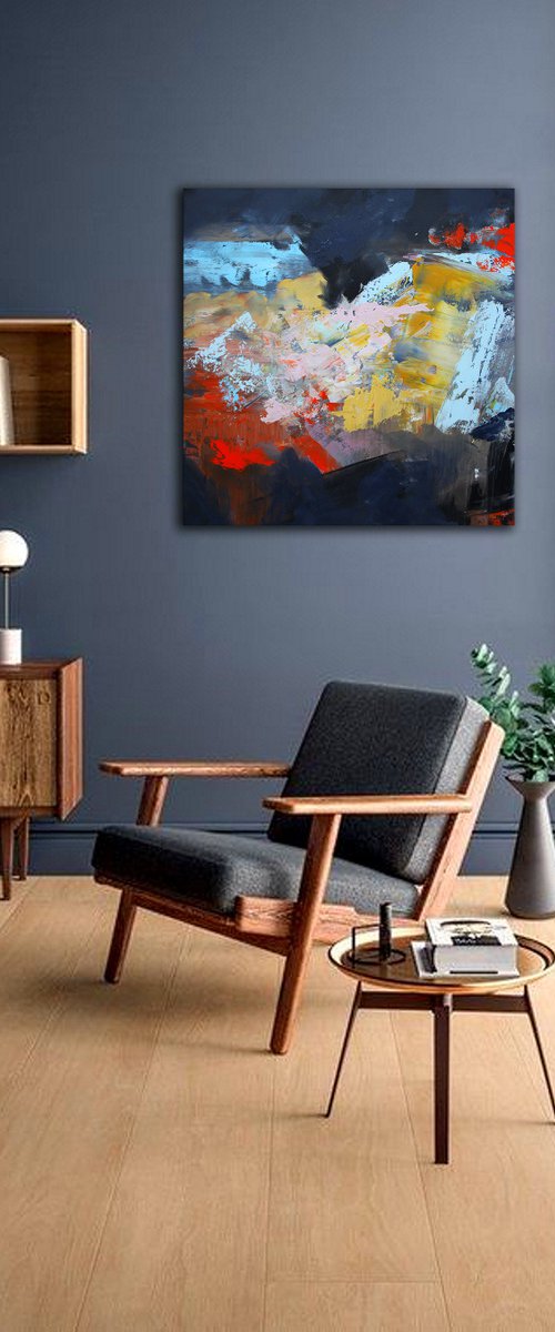 100x100cm /abstract painting / Ready to hang /  Abstract 109 by Alex Senchenko