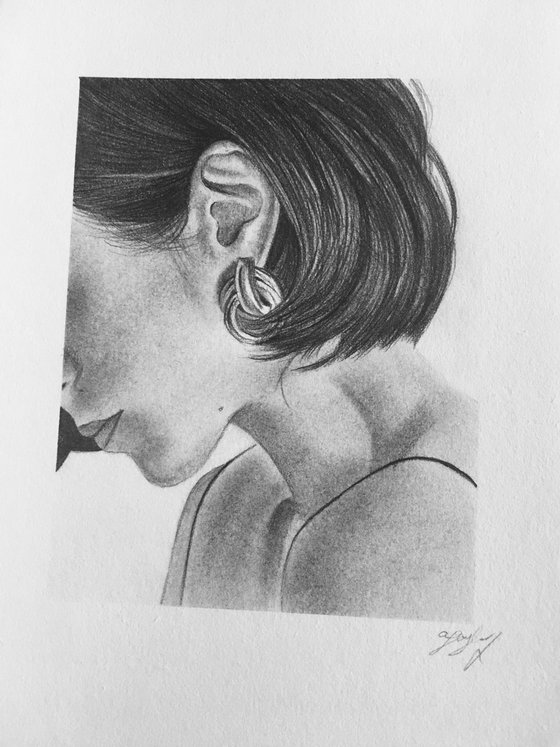 Woman graphite drawing