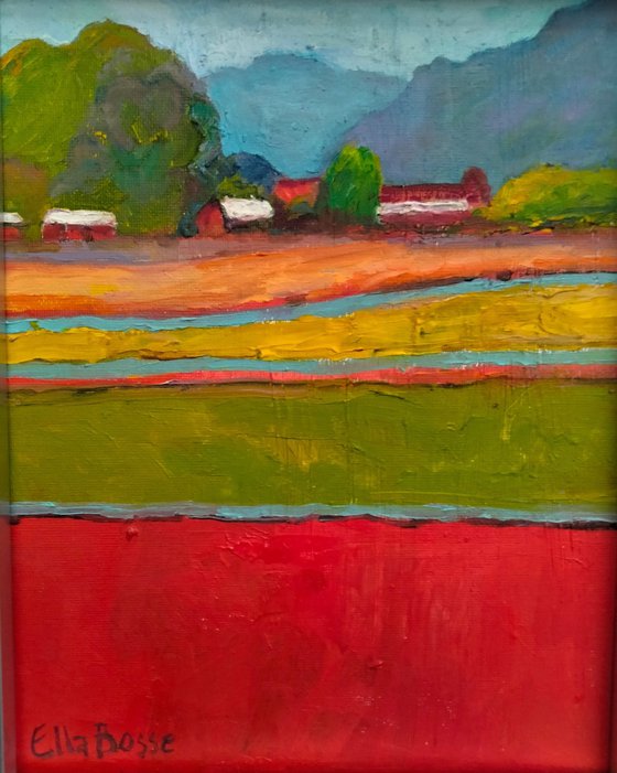 red field landscape