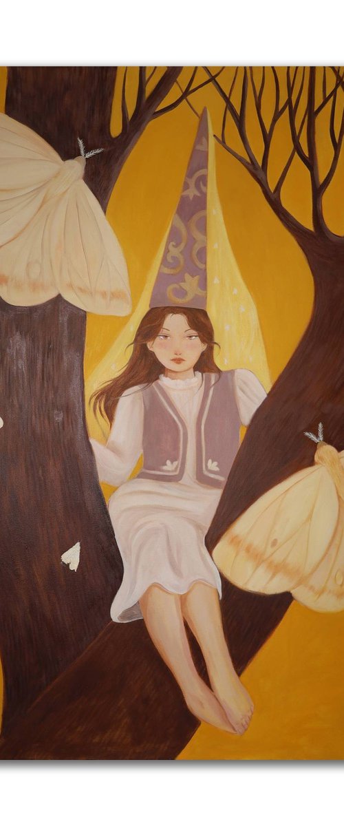 She Sits Where the World Splits by Zhanar Sagidolla