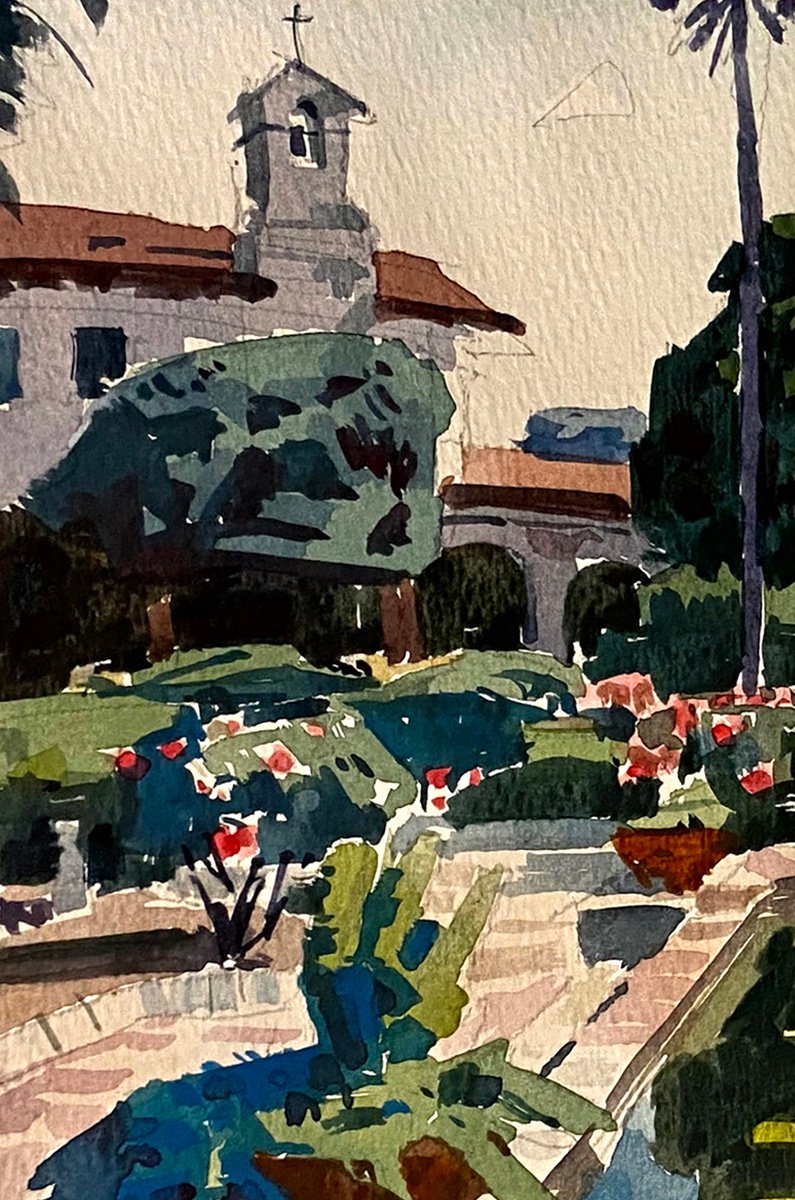 Impressionistic Cityscapes Watercolour By Paul Cheng, 4 X 6", Watercolor Cityscape -005, Original Artwork