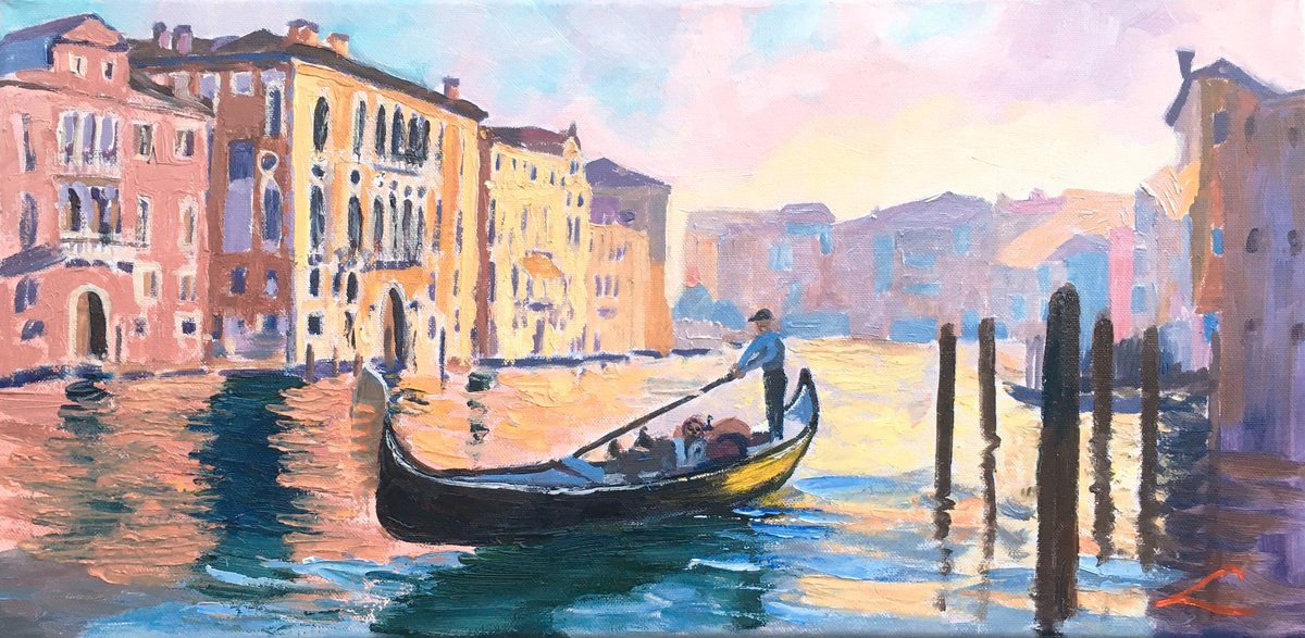 Venice Scene By Elena Sokolova, 24 X 12, Artwork For Sale On Artfinder