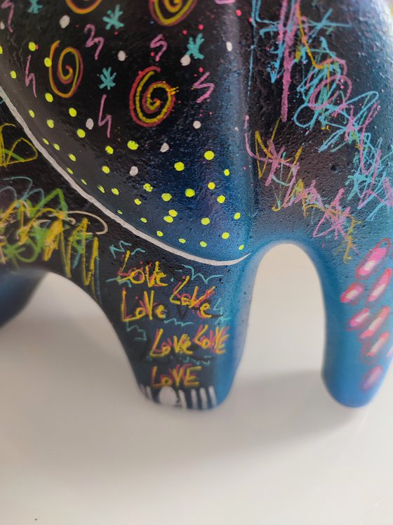 Pair of pop art elephant sculptures