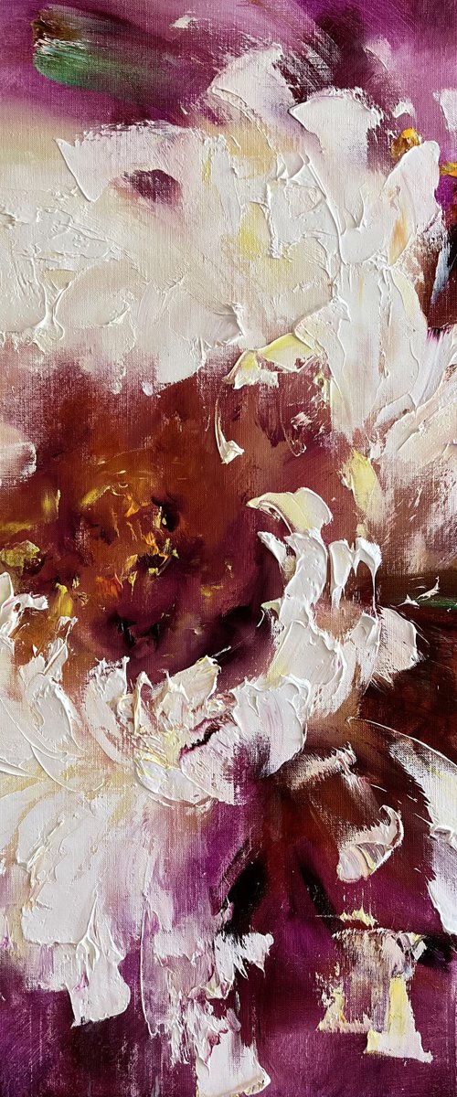 COLOR OF LIFE - Red. Fire Peony. Royal. Lush. Abstraction.Macro. Emerland. Modern. by Marina Skromova