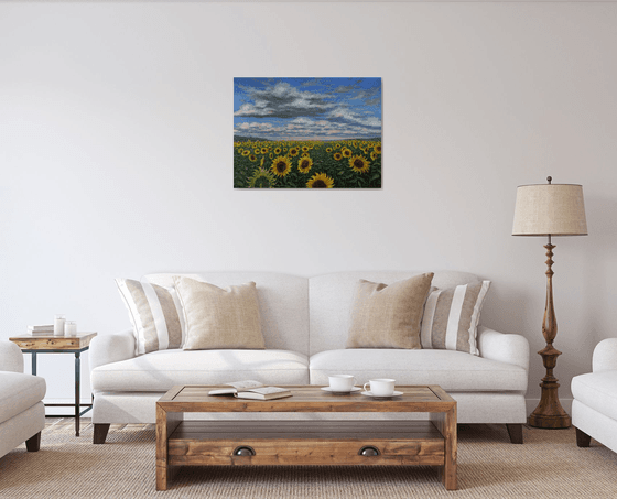 Sunflower Field - original landscape painting