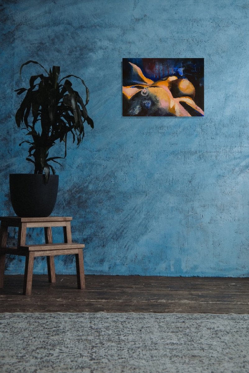 Surrealistic Abstract Acrylic Painting By Wedad Alamin, 14 X 10", T;Ts, Original Artwork