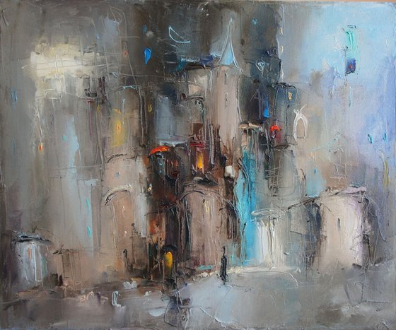 Night city, Oil Painting