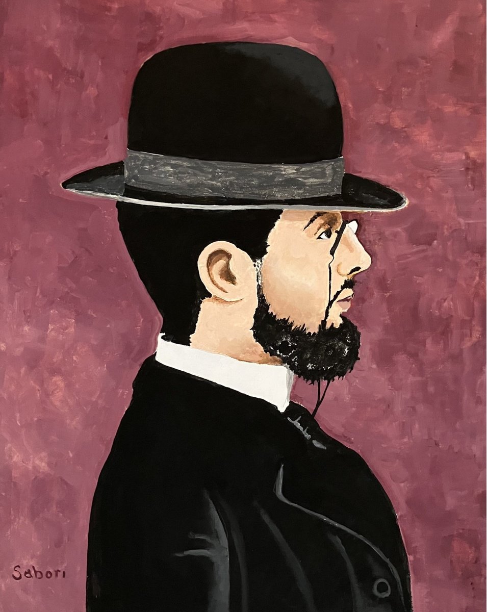 Impressionistic Portrait Acrylic Painting By Andrew Sabori, 16 X 20, Born Toulouse, Original Artwork