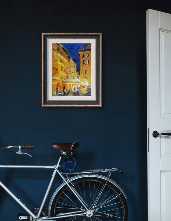 Evening cafe . Streets of Italy