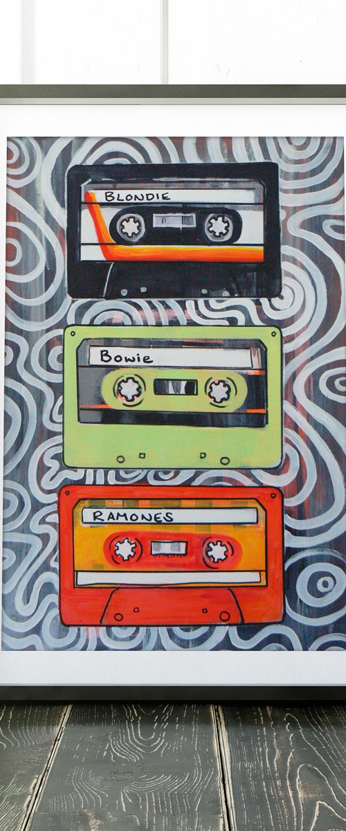 My mix #3 (cassette tapes, retro music, 70's, 80's rock culture) by Carolynne Coulson
