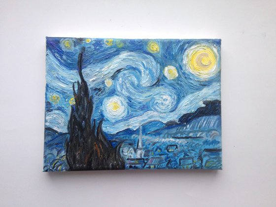 "Starry night" Copy on mini 15x20 canvas