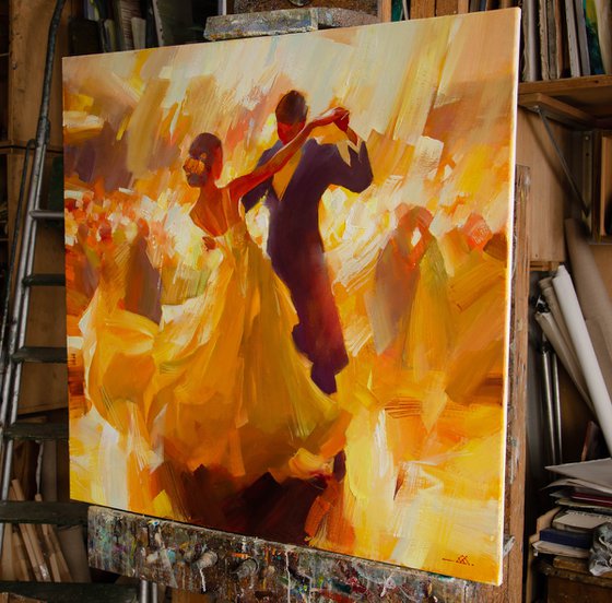 "Golden Waltz"   80 x 80 cm