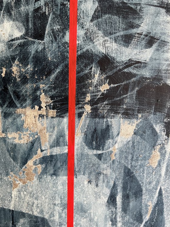 Blue abstract red line