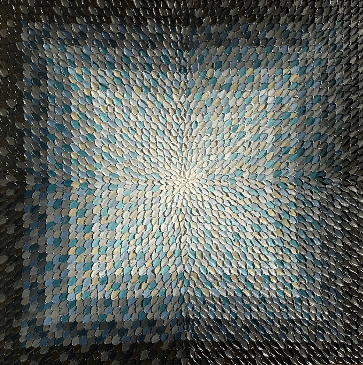 Geometric Abstract Acrylic Painting By Guzaliya Xavier, 36 X 36, It Is Not Always Black&White I, Original Artwork