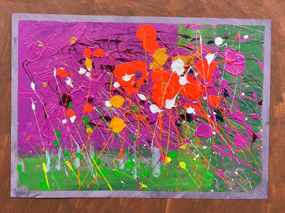 Abstract painting Sakura blossom in Japan