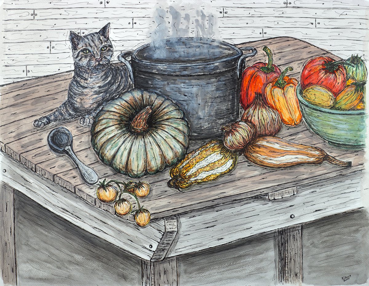 Expressive Animal Watercolour By Kim Jones Miller, 20 X 16", Just Curious, Original Artwork