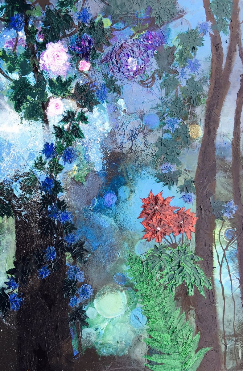 Impressionistic Landscape Oil Painting By Henrieta Angel, 24 X 36, Midnight Beauty, Original Artwork