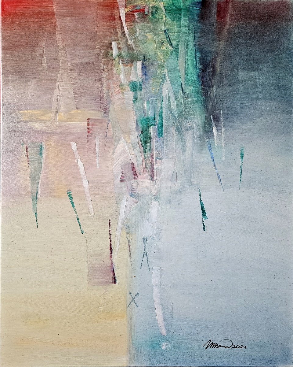 Abstract Oil Painting By Taidakov Nikolai, 31 X 39", Pre-Twilight Visions, Original Artwork