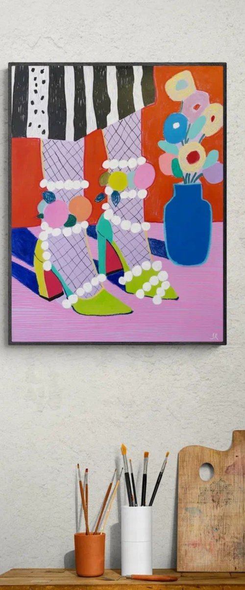 Fauvist Green High Heels by Sasha Robinson