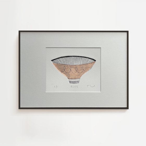 Midcentury Bowl No.3 original drypoint