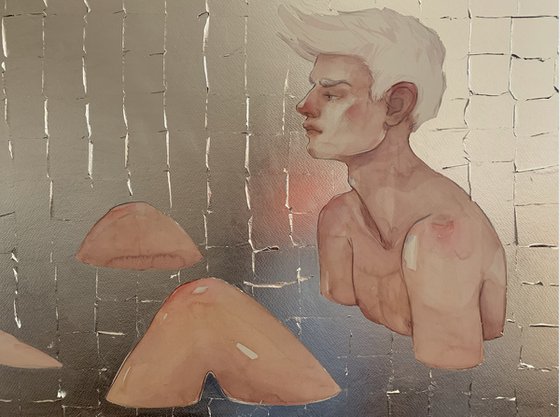 There is a silence between them 110x40 cm