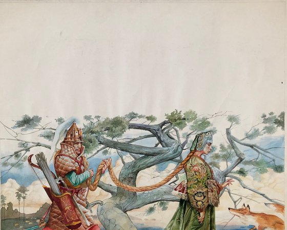 Russian Fairytale Watercolour Illustration