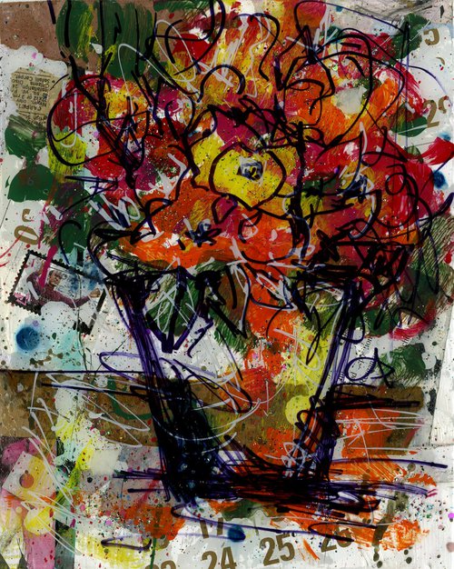 Flowers In Vase 7 by Kathy Morton Stanion