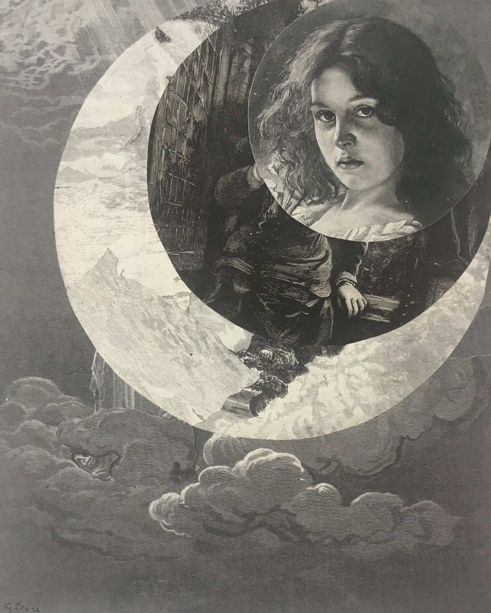 Surrealistic Portrait Collage By Tudor Evans, 7 X 9", Spiral 7, Original Artwork