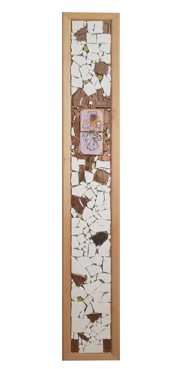 Organic Abstract Relief By Ognyan Hristov, 9 X 57", "Fragment - G01", Original Artwork